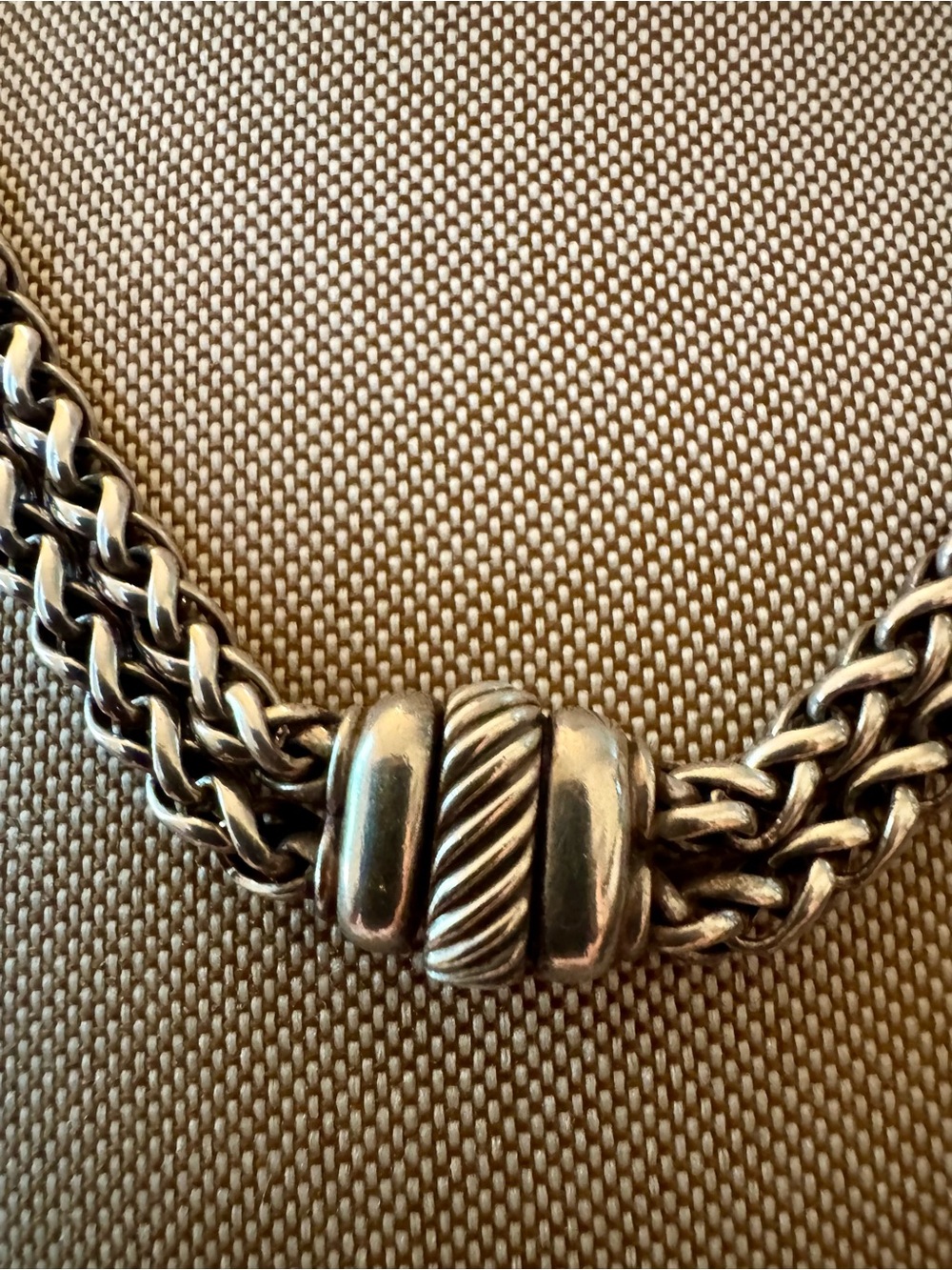David Yurman 14K & Silver Double Rope Chain Necklace with Circle - Picture 6 of 8